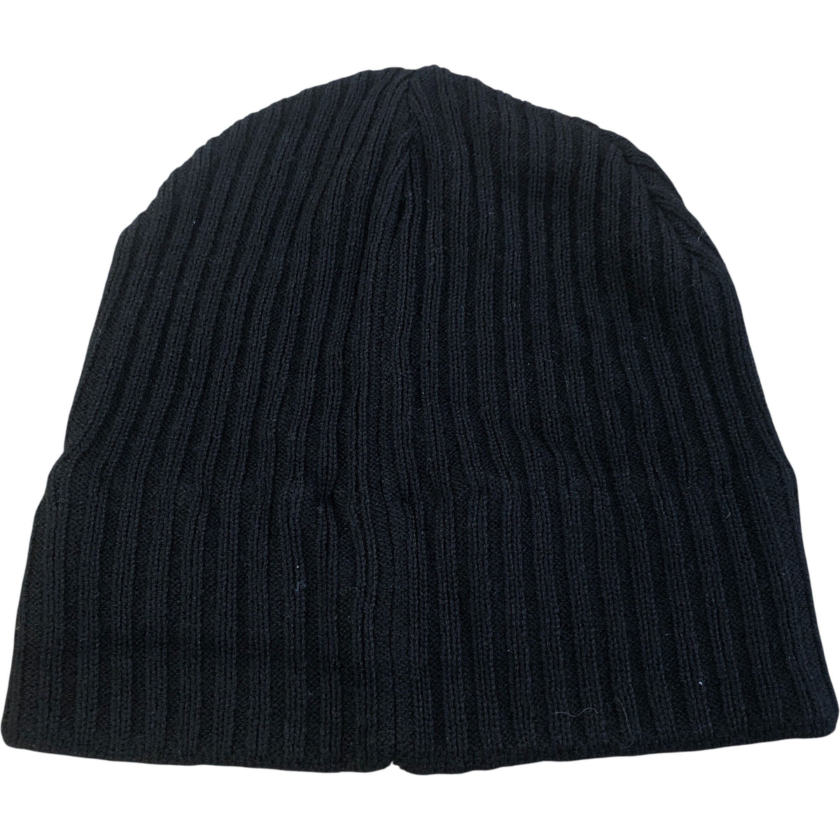 Black Ribbed Beanie Hat One Size Unisex Black Wool Blend