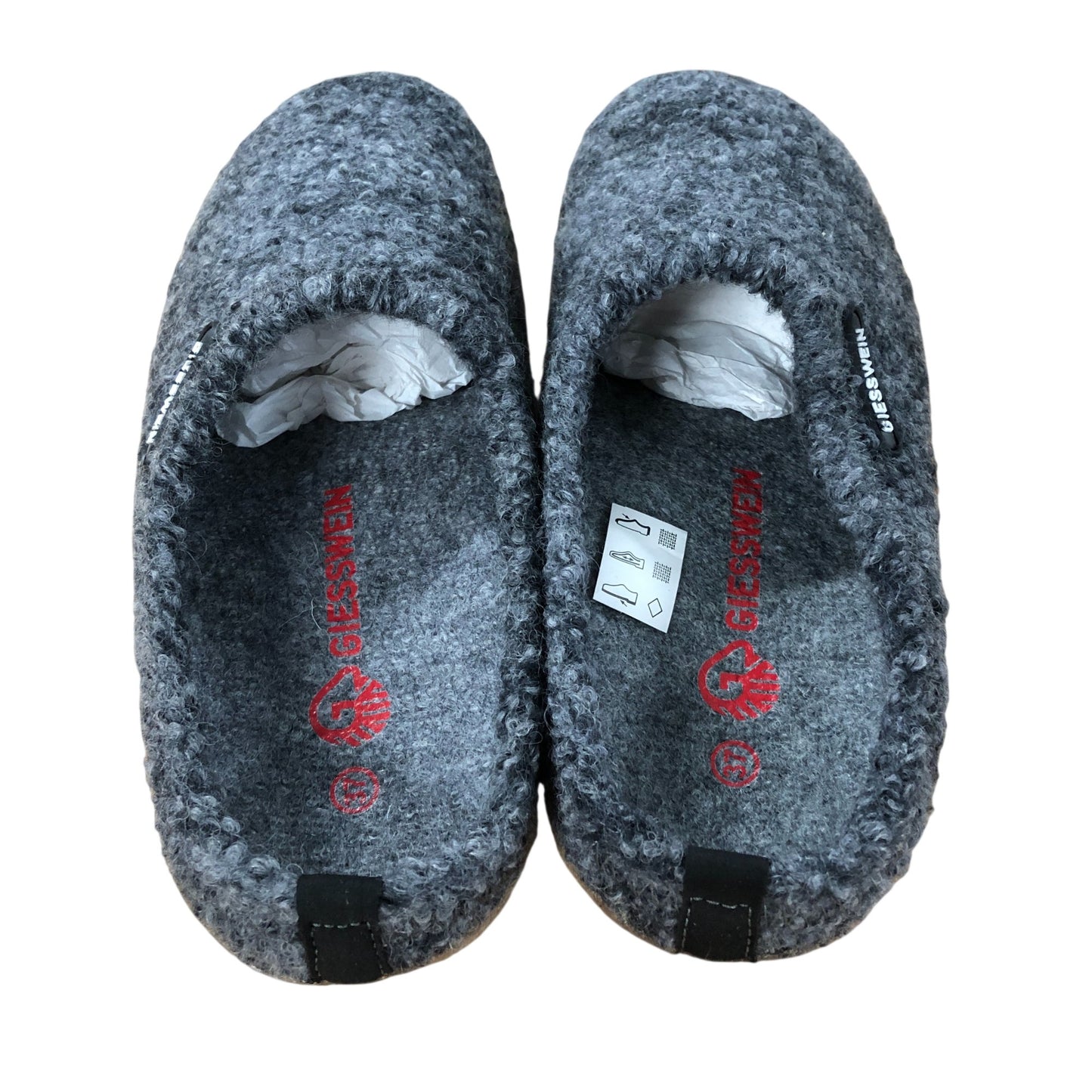 Giesswein Slippers UK10 Men's Casual Soft Wool Grey Comfort House Shoes