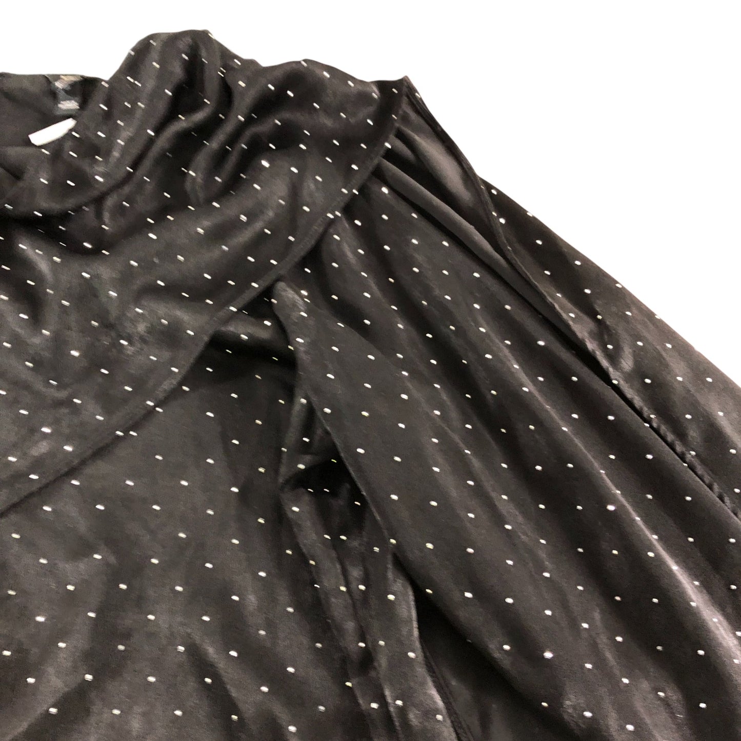 River Island UK16 Women's Black Long Sleeve Top with Silver Dots