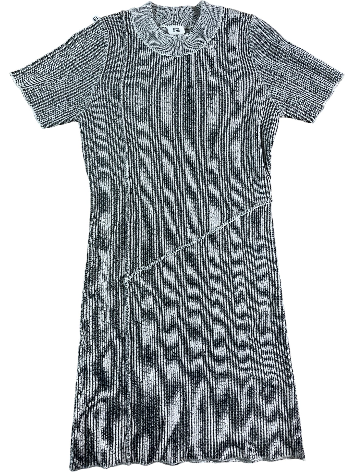 River Island Casual Dress Grey Marl UK9-10yrs Short Sleeve Knit Dress