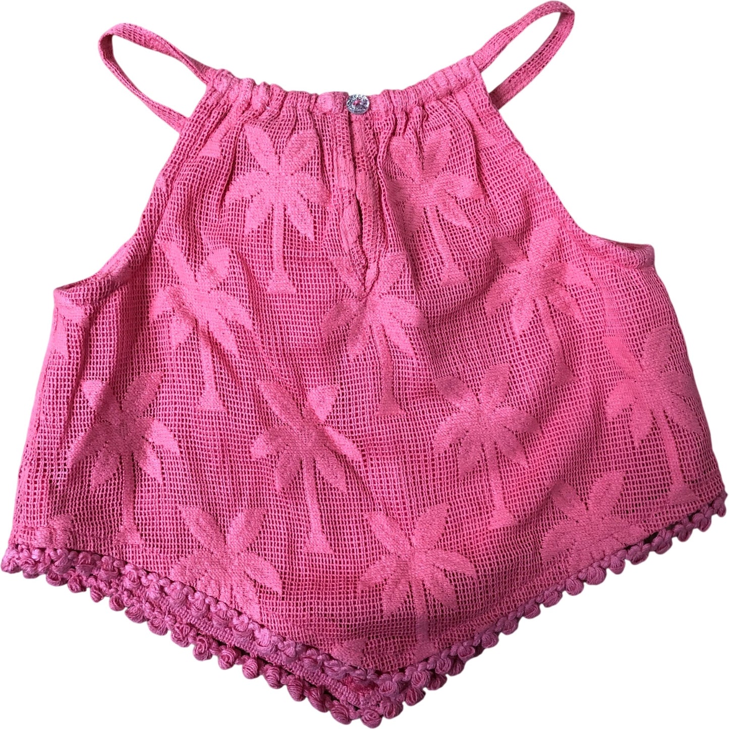River Island Baby 12-18 Months Pink Palm Crop Top Summer Wear