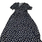 Baukjen Polka Dot Midi Dress UK12 Women's Viscose Navy White Casual Style
