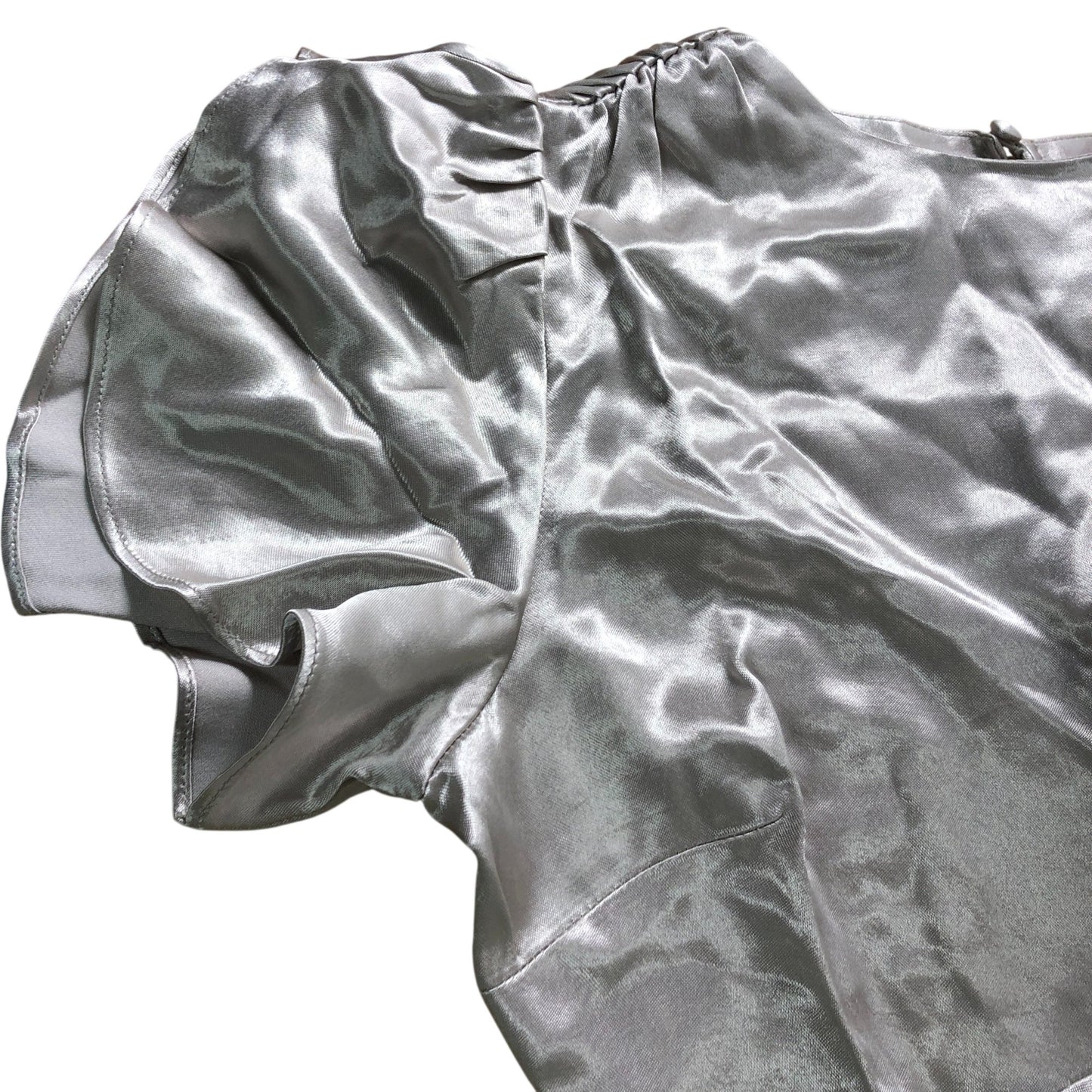 Branded Metallic Satin Maxi Dress - Size 16