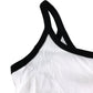 River Island Tank Top UK L Women's Cotton Blend White with Black Trim