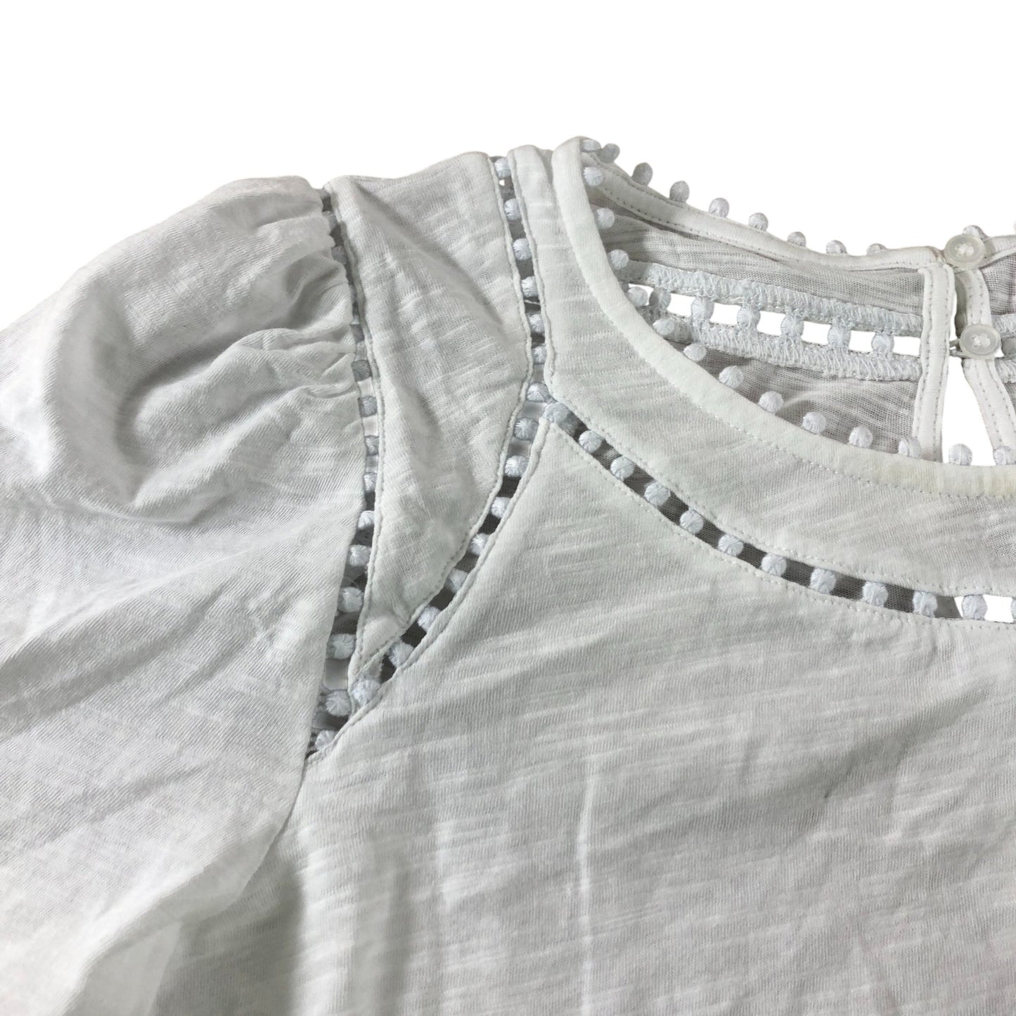 White Trim Detail Top - Size 10