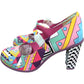 Hot Chocolate Design Geometric Heels Size UK 8 Women's Colourful Patterned Shoes