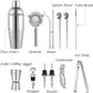 CODMORN 15 Pcs Cocktail Shaker Set Bar Tool Jigger Strainer Ice Tong Stand