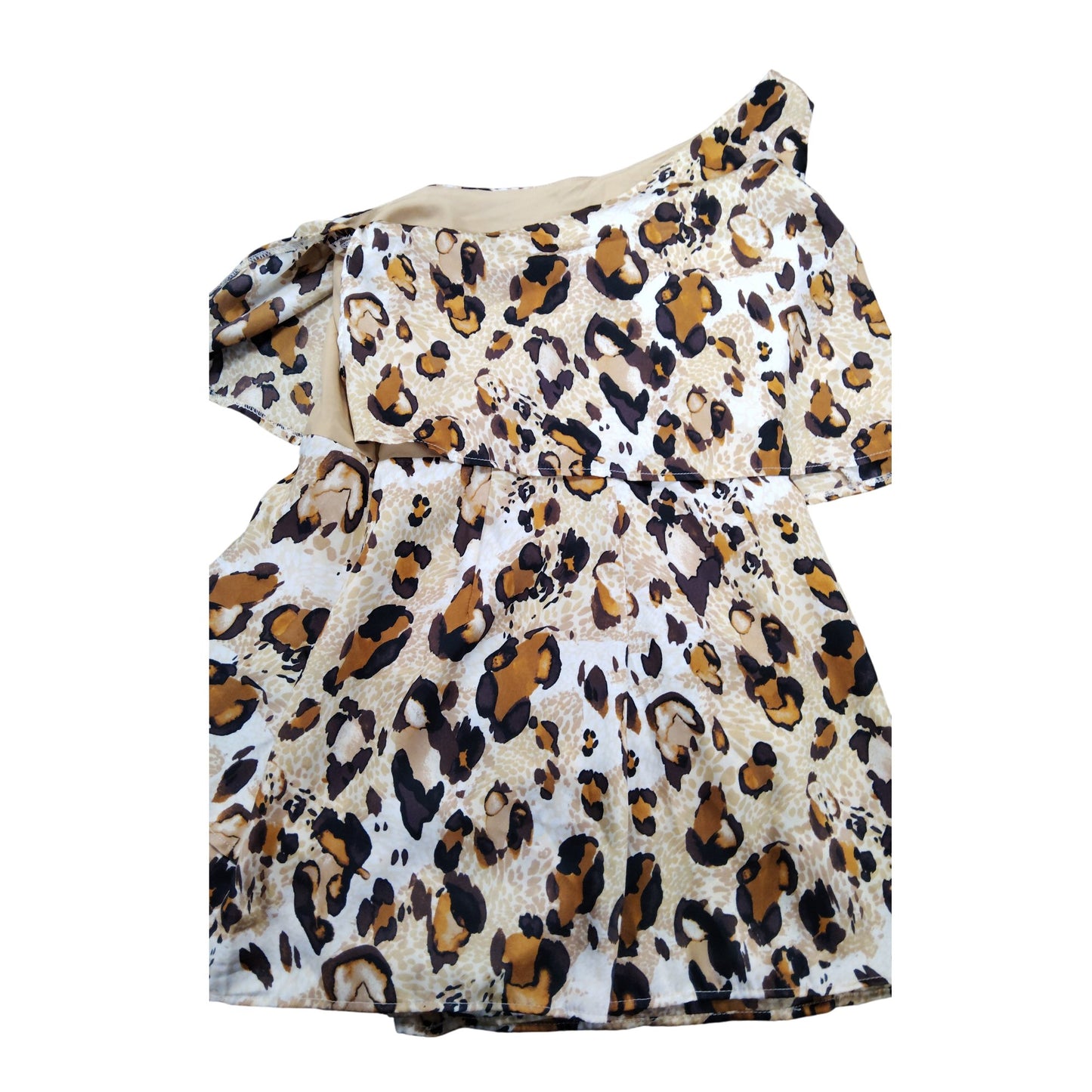 River Island Petite Leopard Print Playsuit UK8 Women's Sleeveless Aline Style