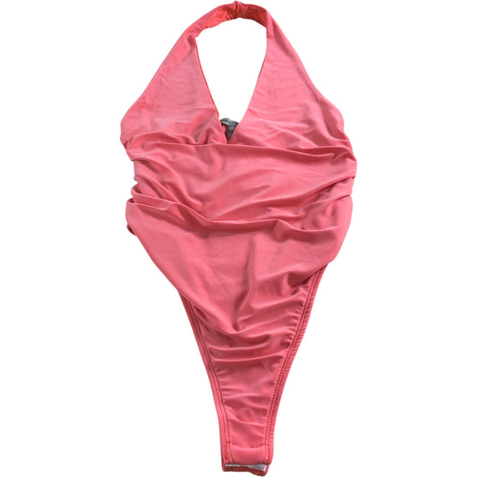 River Island Women's Coral Halter Neck Stretchy Bodysuit - Size XS