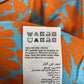 Floral Design Blouse Women's Short Sleeve Ruffle Blue Orange UK12
