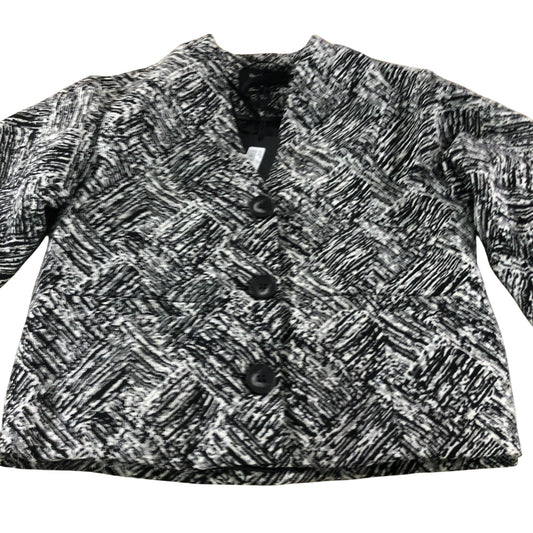 River Island UK6 Women's Cropped Jacket Black White Pattern Long Sleeve