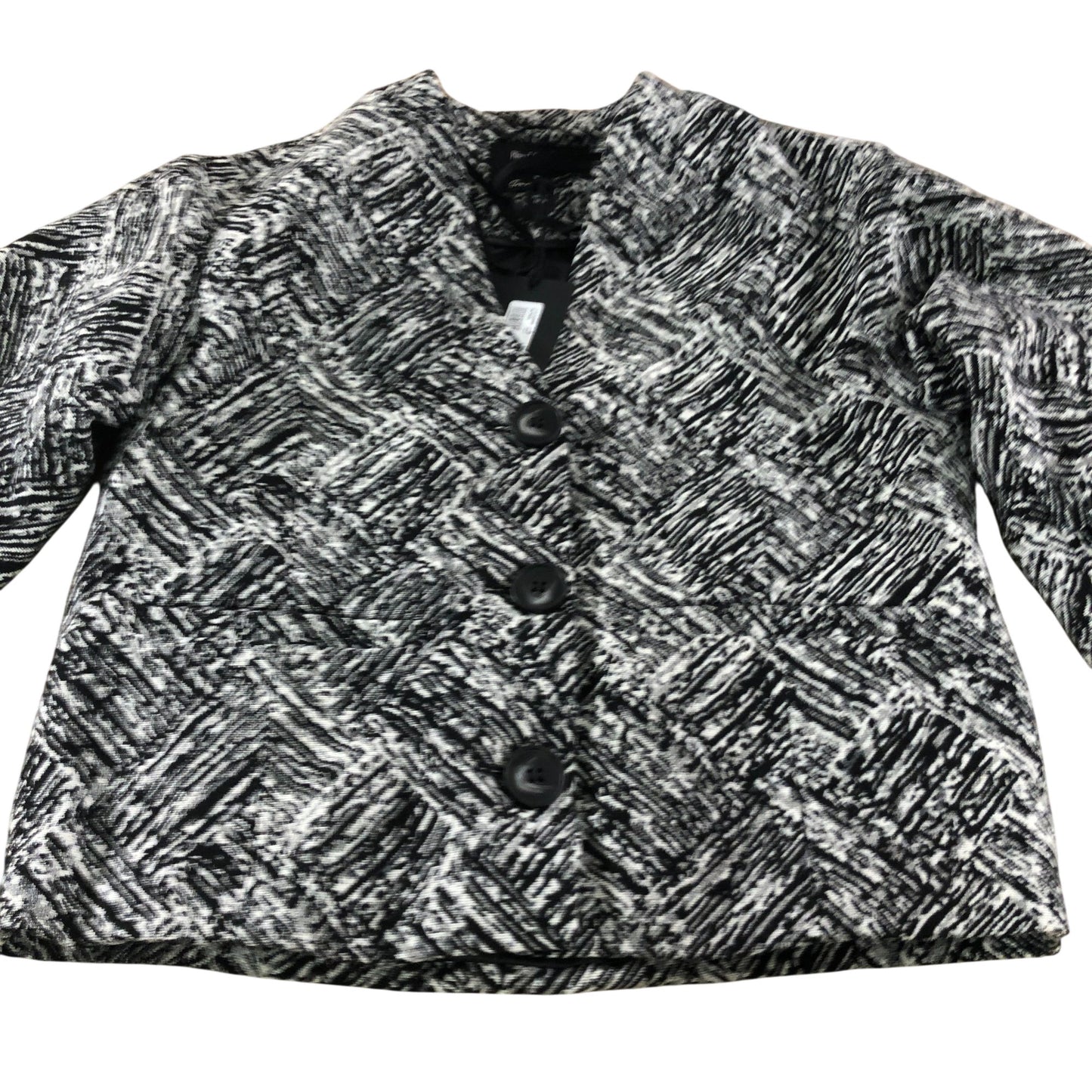 River Island UK6 Women's Cropped Jacket Black White Pattern Long Sleeve