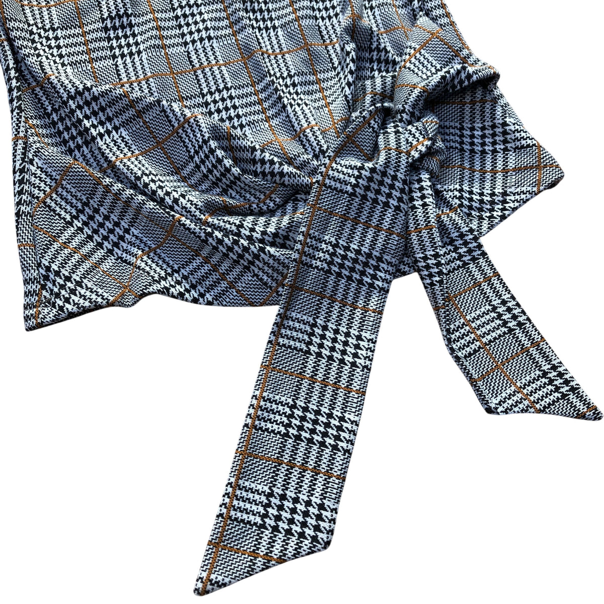 River Island Women's Checked Blouse Stylish Short Sleeves Tie Front Tops