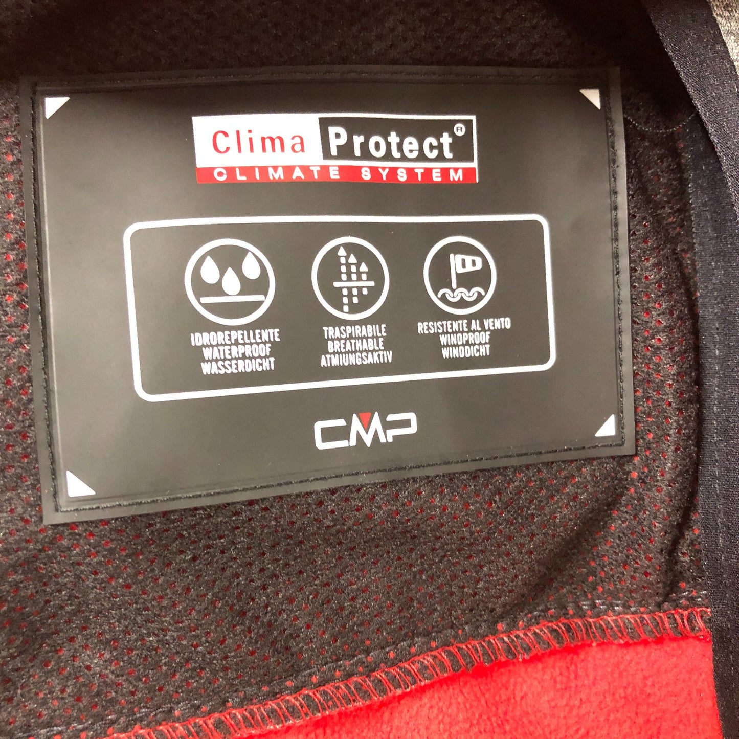 CMP Men's Windbreaker Jacket Grey Clima Protect Waterproof Breathable Large