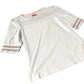Puff Sleeve Top Women's White Cotton Blend With Colourful Trim UK10
