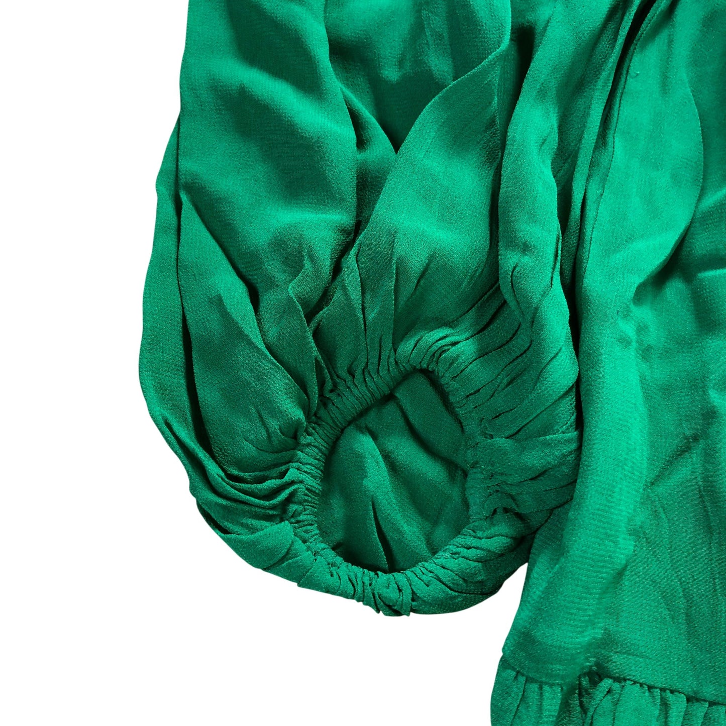 Branded Green Ruched Mini Dress - Size 16