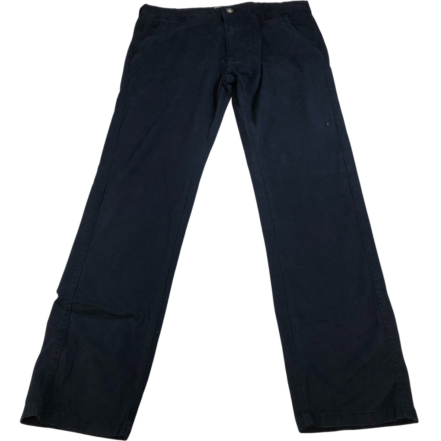 Onfire Chinos W32 L32 Men Solid Navy Blue Cotton Stretch Trousers