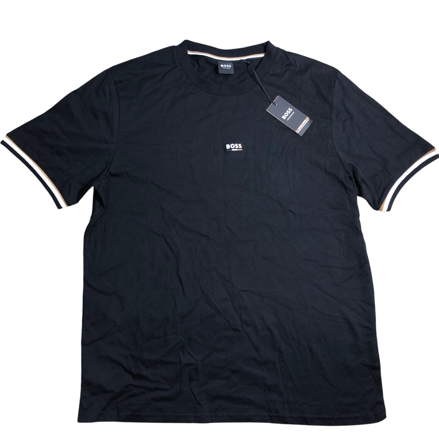 Hugo Boss Iconic T-Shirt Large Men's Short Sleeve Black Cotton Fashion Top