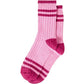 Pink and Burgundy Sporty Stripe Supersoft Socks One Size - Two Pack