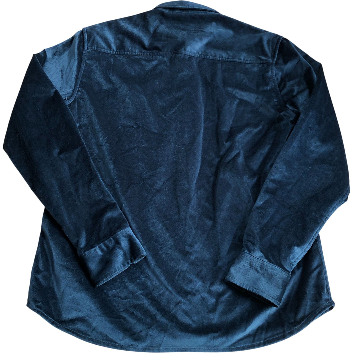 Navy Crushed Velvet Shirt Size M