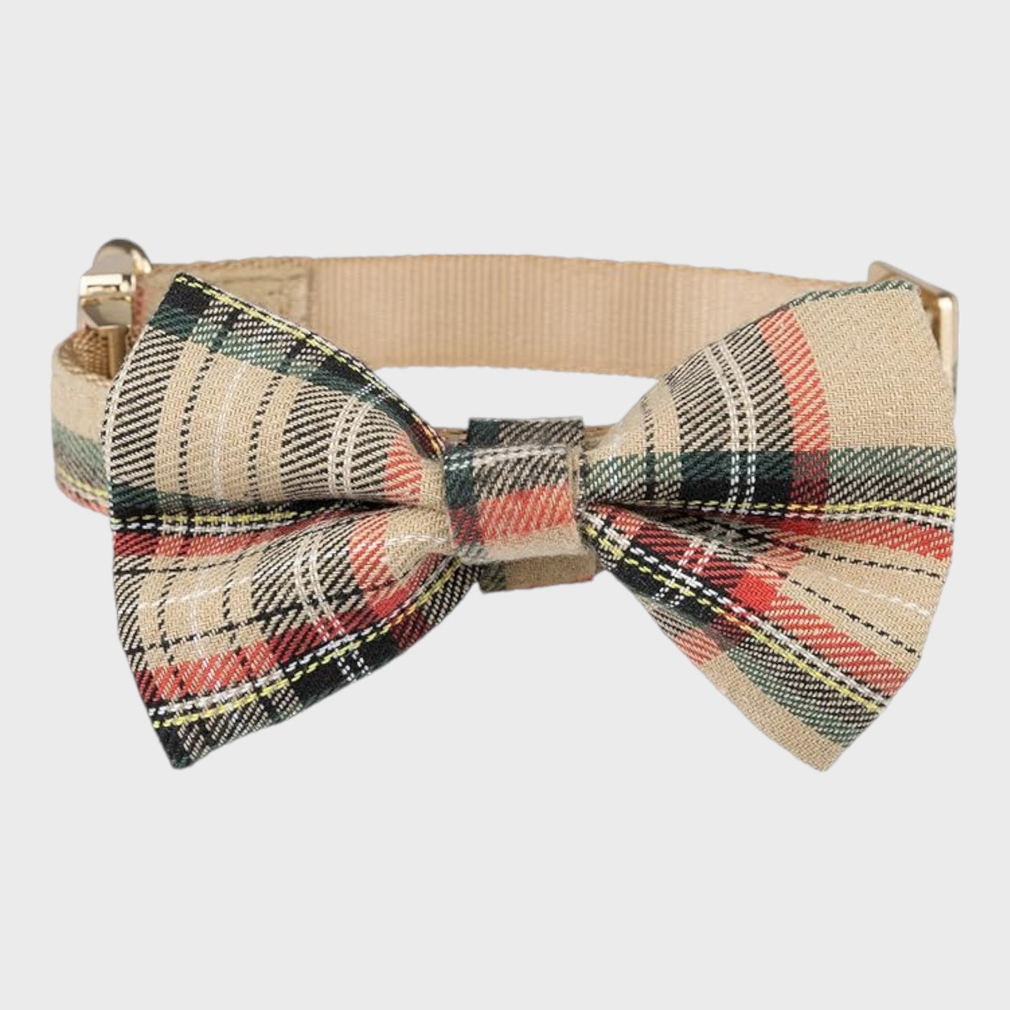 Large Plaid Dog Collar and Leash Set