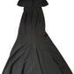 Jarlo Harlow Black Formal Maxi Dress Women's Off Shoulder XS