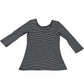 Striped Long Sleeve Top Size 12 Women's Casual Cotton Blend Black White