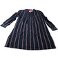 Striped Dress Girls Long Sleeve Cotton Blend Navy Blue 7-8 Years