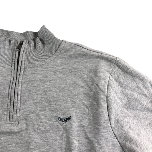 Threadbare 2XL Women's Quarter Zip Sweatshirt Grey Regular Fit Lightweight