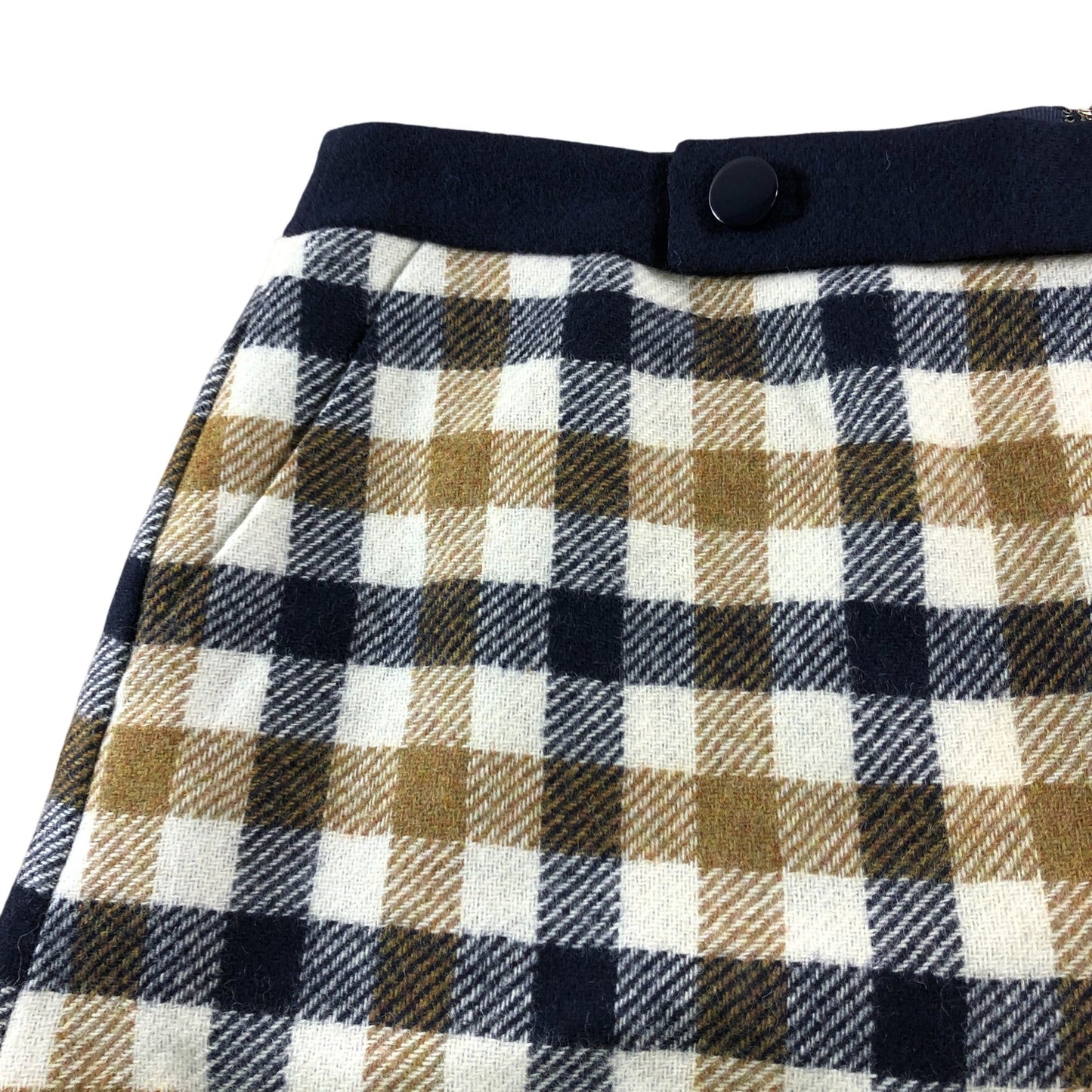 Branded Checked Mini Skirt  - Size 16
