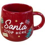 Santa Stop Here Red Mug Seasonal Drinkware