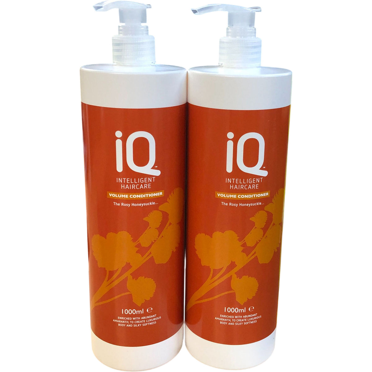 iQ Intelligent Haircare Volume Conditioner The Rosy Honeysuckle 1000ml Duo Lot