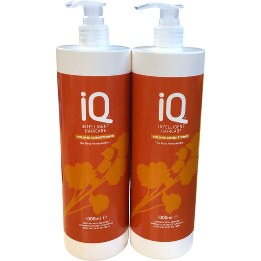 iQ Intelligent Haircare Volume Conditioner The Rosy Honeysuckle 1000ml Duo Lot