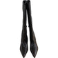 Piper Knee High Boots Women's Brown Leather Zip Pointed Toe Heels