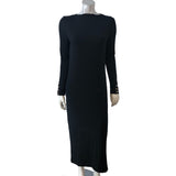 Barbour Olivios Midi Dress Size 10 Women's Black Long Sleeve Ribbed Style