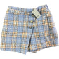 RIVER ISLAND Girls Tweed Mini Skirt Size 12 Years Light Blue Check Pattern