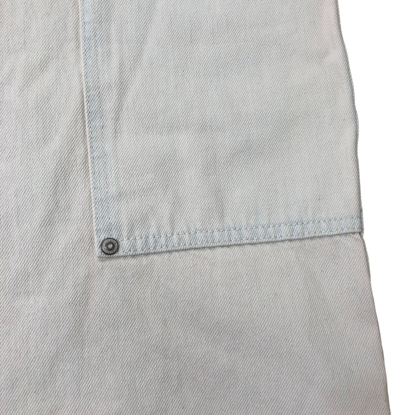 Zara Wide Leg Jeans UK 8 Tall Women's High Waisted Cotton Pale Blue