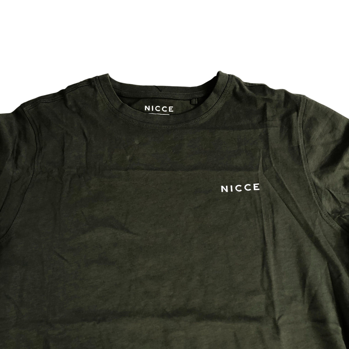 Nicce T-Shirt Men's Olive Green Casual Short Sleeve Top Cotton Large