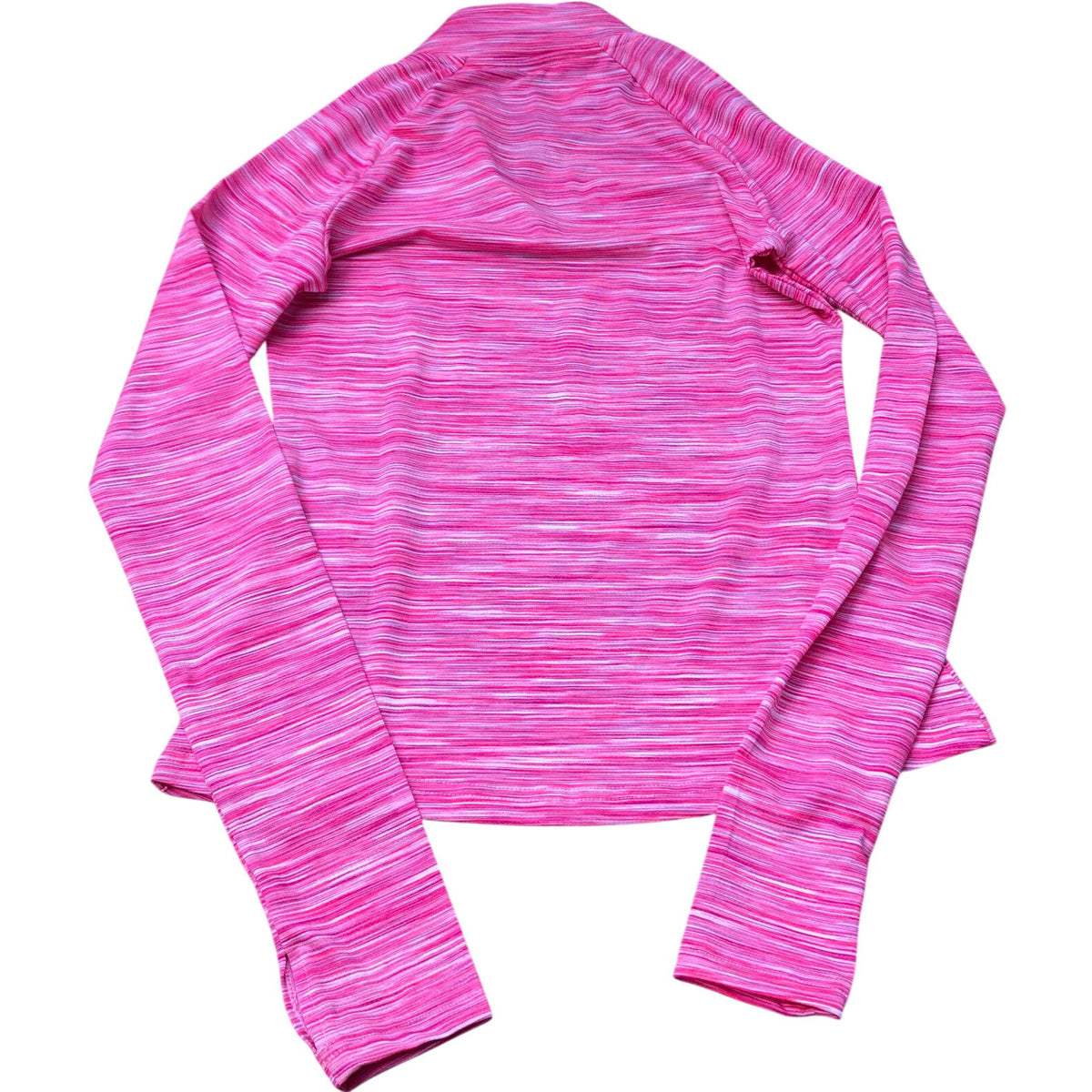 Montirex Zip Neck Top UKXS Women's Long Sleeve Sportswear Pink Stripe