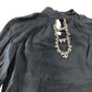 Branded Black Embellished Keyhole Top - Size 8