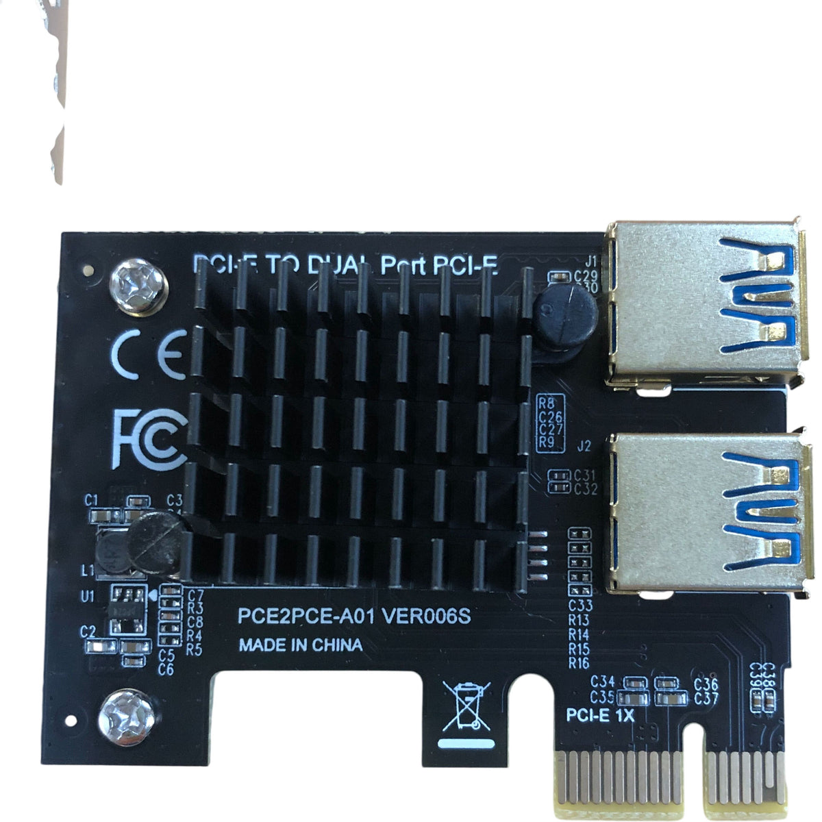 Oule PCE2PCE A01 PCI-E 1 To 2 PCI-E Express 16X Slots Riser Card