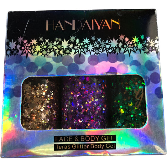 Handaiyan Teras Glitter Body Gel 3 Pack Face And Body Glitter Gel Set