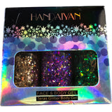 Handaiyan Teras Glitter Body Gel 3 Pack Face And Body Glitter Gel Set