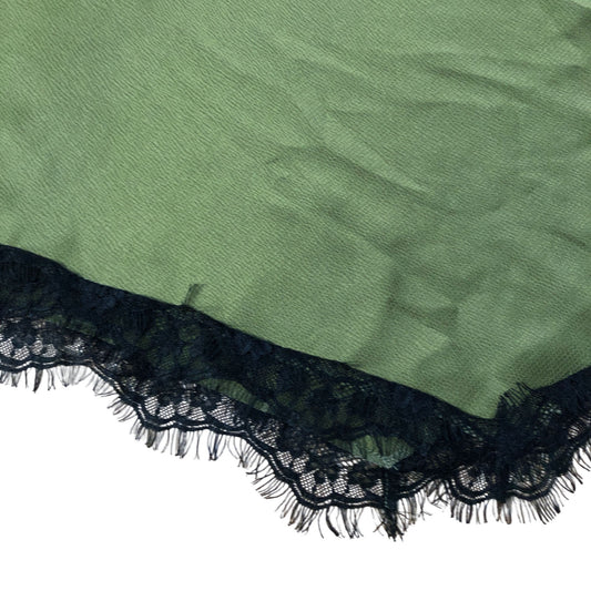 River Island Green Lace Trim Midi Skirt UK8 Women's Casual Stretchy Fit