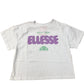Ellesse T-Shirt Cropped Kids White Purple Print Since 1959 13-14 Years