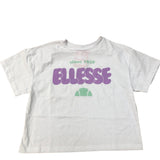 Ellesse T-Shirt Cropped Kids White Purple Print Since 1959 13-14 Years
