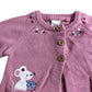 Girls Pink Mouse Pet Teapot Pocket Appliqué Cardigan 4-5 Years