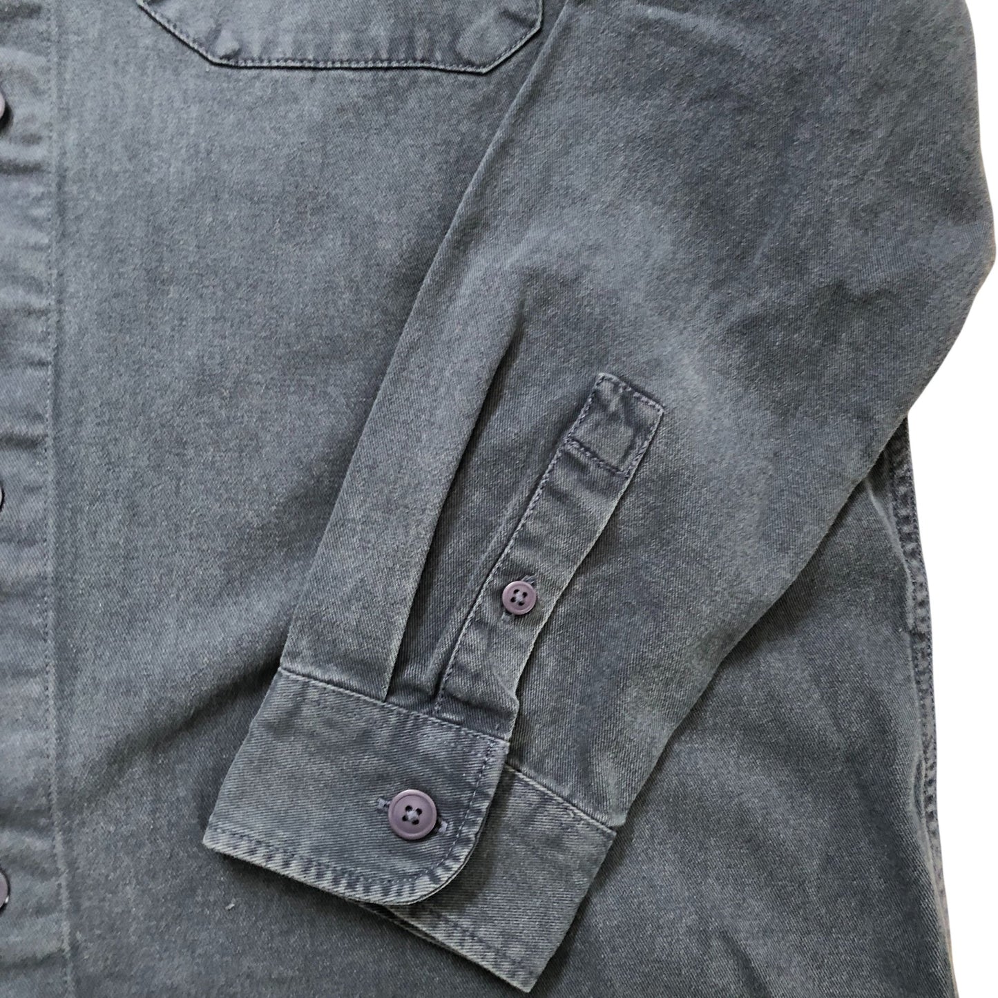 River Island Studios Casual Shirt Size M Men Grey Long Sleeve Cotton Blend
