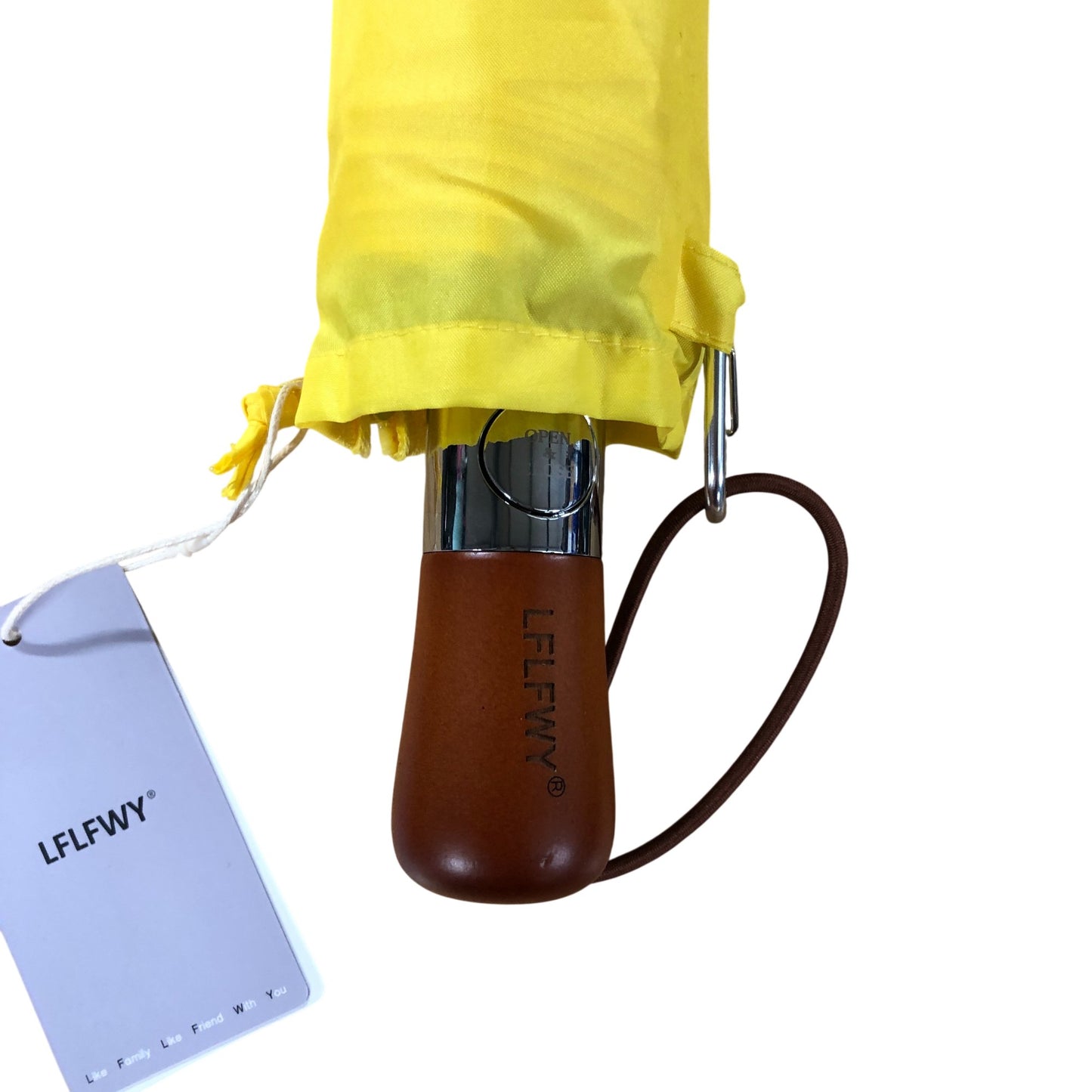 LFLFWY Compact Automatic Open Yellow Umbrella Eco Friendly Recycled PET