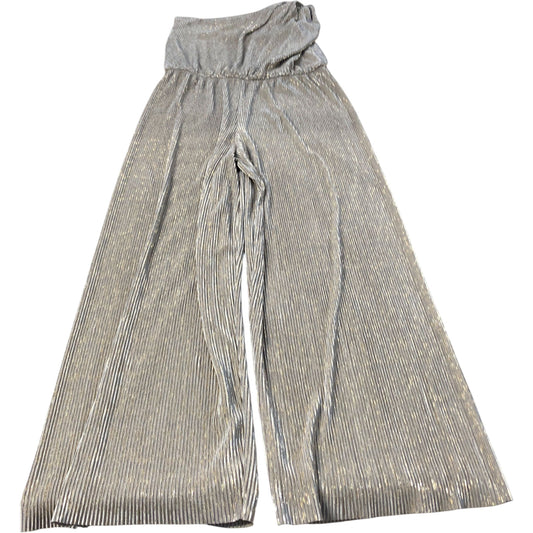 River Island Shiny Pleated Jumpsuit Size M Women's Gold Metallic Lounge Wear